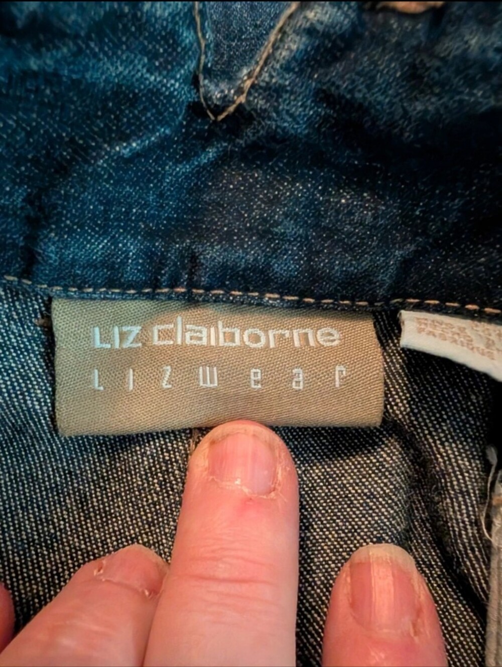 Vintage 90s Y2K Liz Claiborne LizWear Cropped Wide Leg Jeans Women’s Blue Denim - Picture 13 of 16